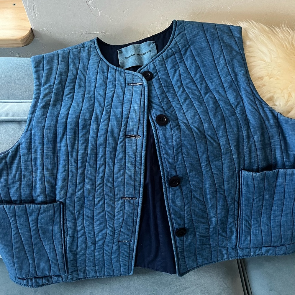 Sarah Johnson quilted blue vest